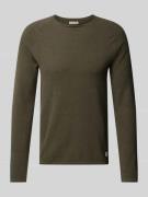 Jack & Jones Strickpullover mit Label-Patch Modell 'HILL' in Oliv, Grö...