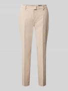 Windsor Slim Fit Stoffhose mit Bügelfalten in Beige, Größe 36
