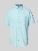 Tom Tailor Regular Fit Leinenhemd mit kurzem Arm in Hellgruen, Größe X...