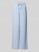 Review Wide Leg Pyjama-Hose mit Tunnelzug in Blau, Größe M