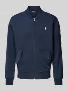 Polo Ralph Lauren Sweatjacke mit Pattentaschen Modell 'BOMBER' in Mari...