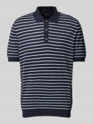 Fynch-Hatton Regular Fit Poloshirt mit gerippten Abschlüssen in Marine...