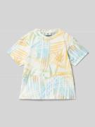 Garcia T-Shirt mit geripptem Rundhalsausschnitt in Offwhite, Größe 152