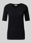 s.Oliver RED LABEL Slim Fit T-Shirt aus Baumwoll-Mix in BLACK, Größe 3...