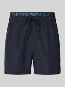 Emporio Armani Badehose mit elastischem Bund in Dunkelblau, Größe L