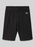 CHAMPION Sweatshorts mit Logo-Stitching in Black, Größe 140