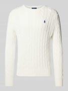 Polo Ralph Lauren Strickpullover mit Zopfmuster Modell 'DRIVER' in Wei...