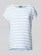 More & More T-Shirt mit U-Boot-Ausschnitt in Sky, Größe 44