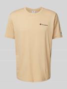CHAMPION T-Shirt mit Label-Print in Beige, Größe L