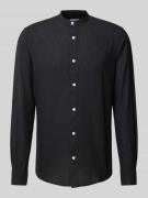 Only & Sons Slim Fit Leinenhemd mit Stehkragen Modell 'CAIDEN' in Blac...