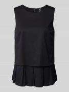 Marc Cain Regular Fit Blusentop in Layering-Optik in Marine, Größe 36