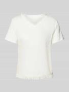 Marc Cain Blusenshirt mit Brusttasche in Offwhite, Größe 34