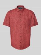 Lerros Regular Fit Freizeithemd mit Label-Stitching in Rot, Größe L