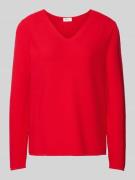 MAERZ Muenchen Strickpullover mit V-Ausschnitt in Rot, Größe 38