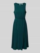 Apricot Midikleid mit Bindegürtel in Gruen, Größe M