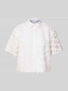 Jake*s Collection Regular Fit Bluse mit 1/2-Arm in Weiss, Größe 40