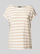 More & More T-Shirt mit U-Boot-Ausschnitt in Beige, Größe 38
