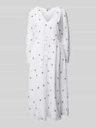 Pepe Jeans Midikleid mit V-Ausschnitt in Offwhite, Größe M