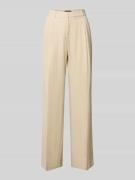 Zero Regular Fit Stoffhose mit Bundfalten in Sand, Größe 42