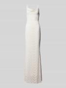 Lipsy Abendkleid mit Paillettenbesatz in Weiss, Größe 34