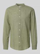 Only & Sons Slim Fit Leinenhemd mit Stehkragen Modell 'CAIDEN' in Hell...