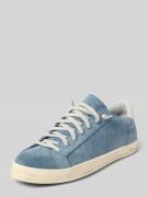 P448 Ledersneaker mit Label-Print Modell 'JOHNDECO' in Marine, Größe 4...