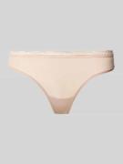 Calvin Klein Underwear String mit Spitzenbesatz in Beige, Größe L