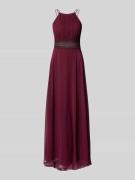 Jake*s Cocktail Abendkleid mit gelegten Falten in Dunkelrot Melange, G...