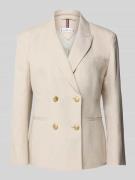Tommy Hilfiger Regular Fit Blazer mit Leinen-Anteil in Beige, Größe 44
