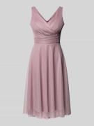 TROYDEN COLLECTION Cocktailkleid in Wickel-Optik in Flieder, Größe 44