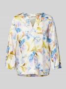 ETERNA Comfort Fit Bluse mit V-Ausschnitt in Blau, Größe 34