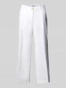 Brax Straight Leg Leinenhose mit verkürztem Schnitt in Weiss, Größe 34
