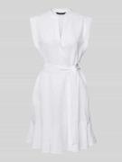 ARMANI EXCHANGE Minikleid mit Bindegürtel in Weiss, Größe 34