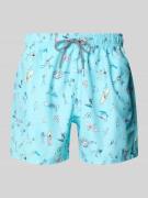 BOARDIES Badehose mit elastischem Bund Modell 'Sea Folk' in Helltuerki...
