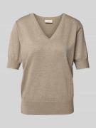 FREE/QUENT Strickshirt mit V-Ausschnitt Modell 'Katie' in Beige, Größe...