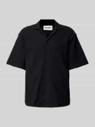 REVIEW Relaxed Fit Freizeithemd mit Strukturmuster in Black, Größe M