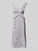 Jake*s Collection Maxikleid mit Volants in Lavender, Größe 38