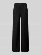 Review Wide Leg Stoffhose mit elastischem Bund in Black, Größe XS