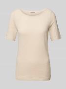 Marc O'Polo Regular Fit T-Shirt mit U-Boot-Ausschnitt in Sand, Größe L