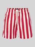 Tommy Hilfiger Regular Fit Badehose mit Tunnelzug in Rot, Größe L