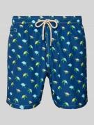 MC2 Saint Barth Relaxed Fit Badeshorts mit Tunnelzug in Marine, Größe ...