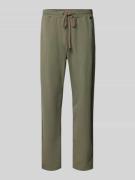 Hanro Sweatpants mit Label-Applikation in Khaki, Größe L