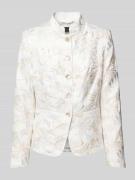 WHITE LABEL Leinenblazer mit Stehkragen in Offwhite, Größe 40