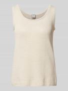 MM Leinenstricktop mit gerippten Abschlüssen Modell 'BACCANO' in Sand,...