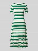 Tom Tailor Denim Körpernahes Midikleid mit Streifenmuster in Gruen, Gr...