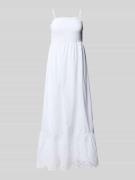 Only Ausgestelltes Maxikleid mit Lochstickerei in Weiss, Größe S