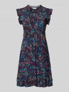 Apricot Knielanges Kleid aus Viskose mit Bindegürtel in Marine, Größe ...