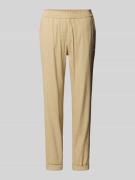 Marc Cain Regular Fit Hose mit elastischem Bund in Sand, Größe 34