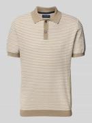 Christian Berg Men Poloshirt mit kurzer Knopfleiste in Taupe, Größe 3X...