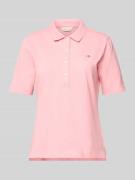 Gant Poloshirt mit Label-Stitching in Pink, Größe M
